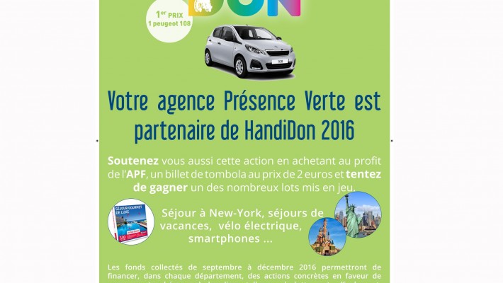 PVS partenaire de HANDIDON 2016 avec l’Association des Paralysés de France